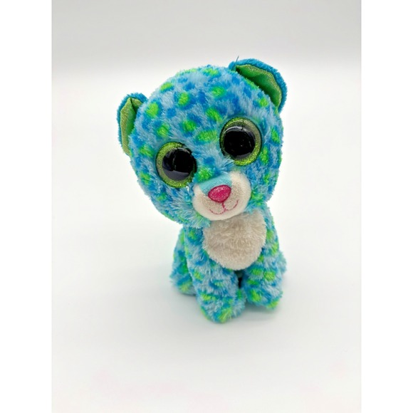 Ty Other - TY Beanie Boos ~2015~Leona Plush No Tag Leopard CUTE Green Blue